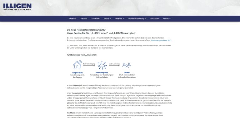 Portfolio Website Illigen Wärmemessdienst