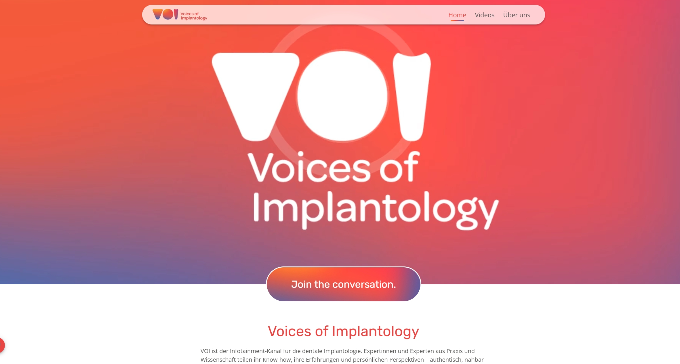 Portfolio Website VOI Voices of Implantology