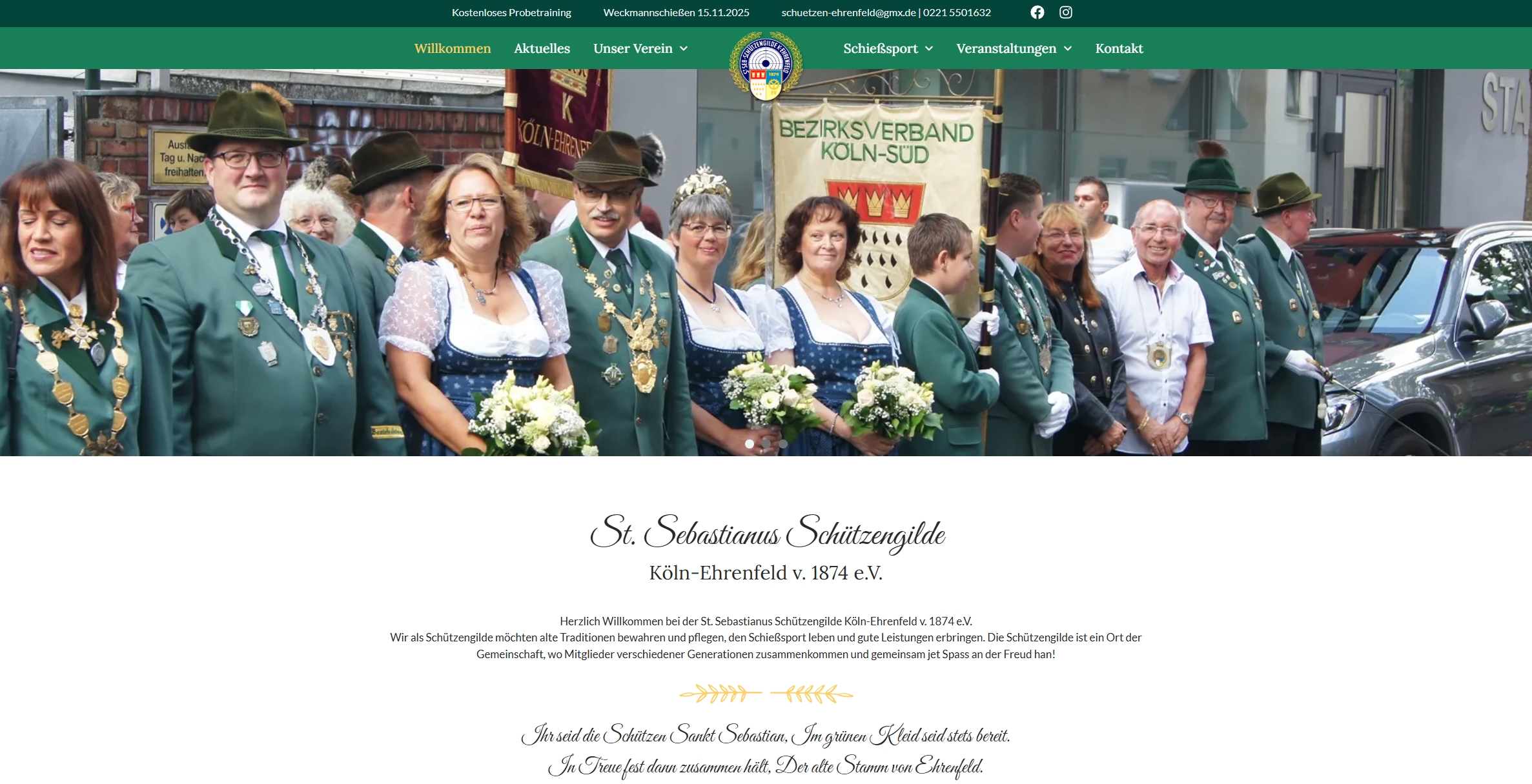 Portfolio Website St. Sebastianus Schützengilde Ehrenfeld