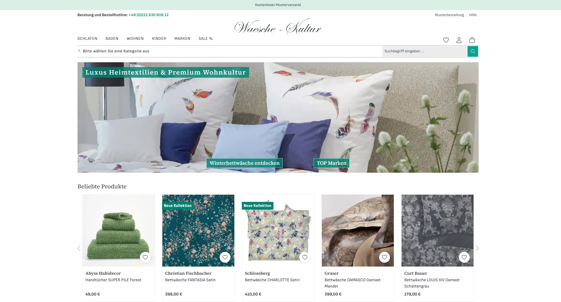 Portfolio Shop E-Commerce Waesche-Kultur